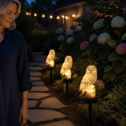 Solar Garden Owl Light Dusk-To-Dawn Weather-Resistant