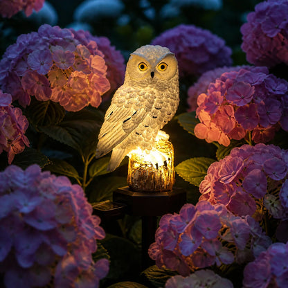 Solar Garden Owl Light Dusk-To-Dawn Weather-Resistant