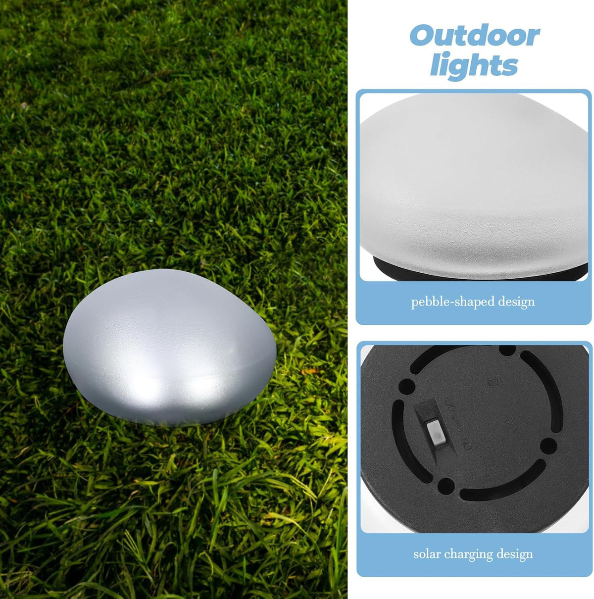 Solar Garden Rock Light Solar-Powered IP65 Weatherproof