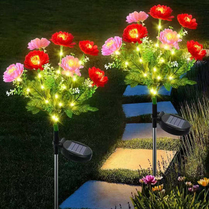 Solar Garden Stake Light Flower LED Dusk-to-Dawn Weather-Resistant
