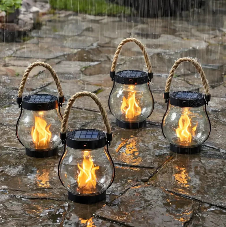Solar Lantern Flickering Flame Waterproof
