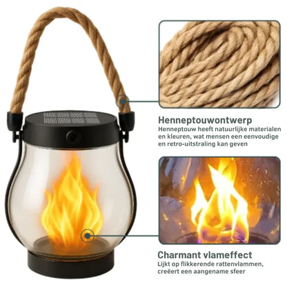 Solar Lantern Flickering Flame Waterproof