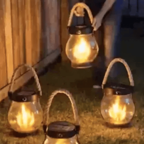 Solar Lantern Flickering Flame Waterproof