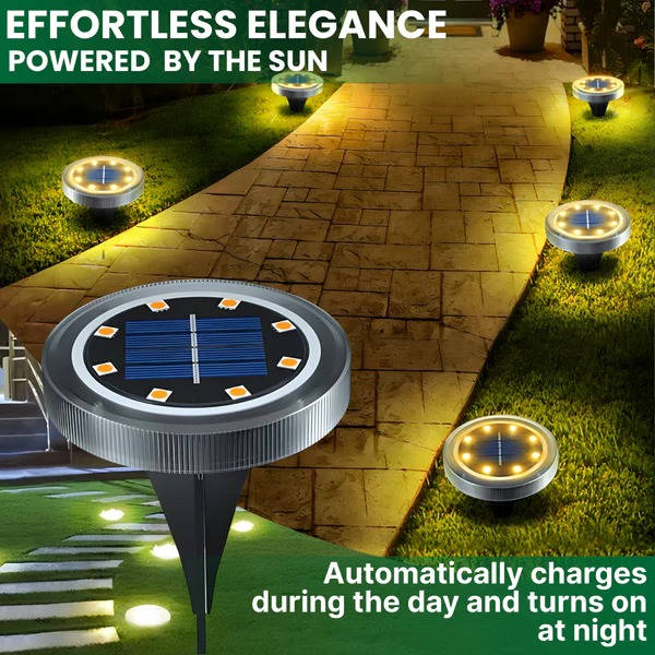 Solar Pathway Lights Stainless Steel Flush-Mount Waterproof IP65