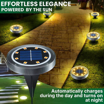 Solar Pathway Lights Stainless Steel Flush-Mount Waterproof IP65