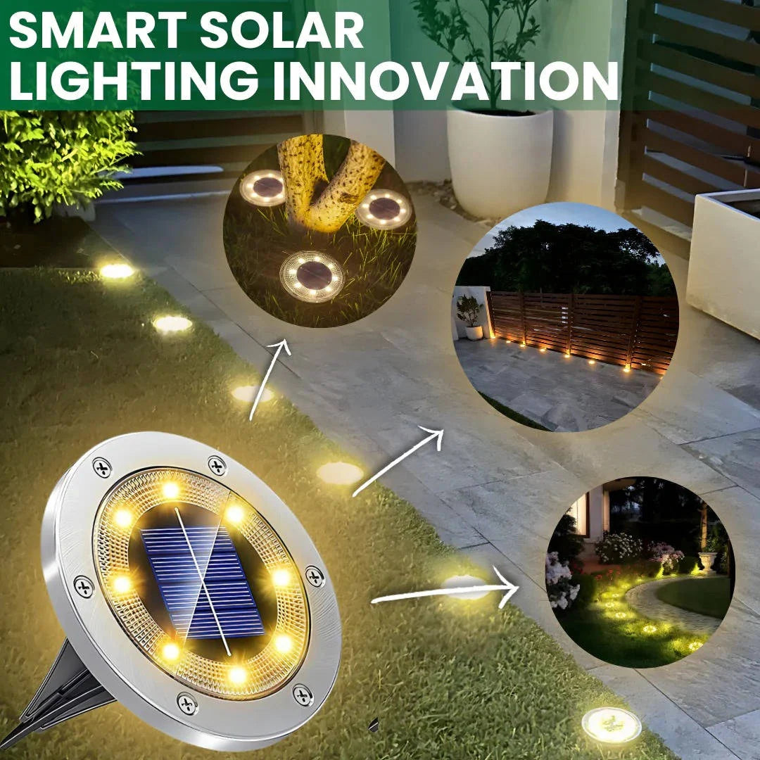 Solar Pathway Lights Stainless Steel Flush-Mount Waterproof IP65