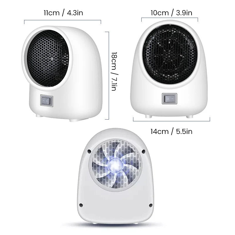 Space Heater Compact PTC Ceramic Quick Heat & Timer