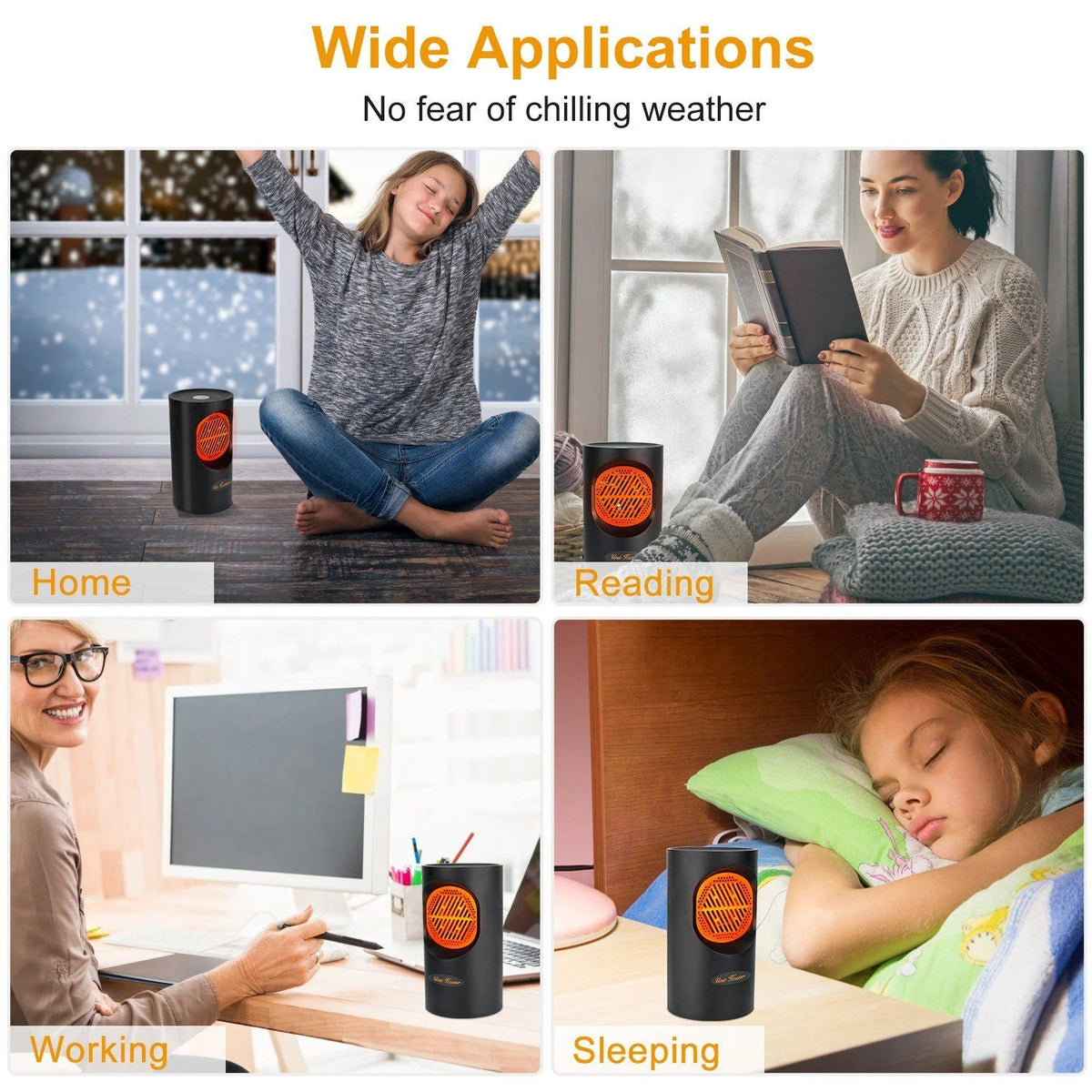 Space Heater Compact Spiral Energy Saving 300W Quiet