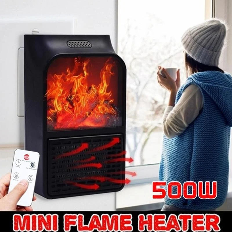 Space Heater Plug-In PTC Ceramic Flame Effect