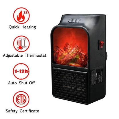 Space Heater Plug-In PTC Ceramic Flame Effect