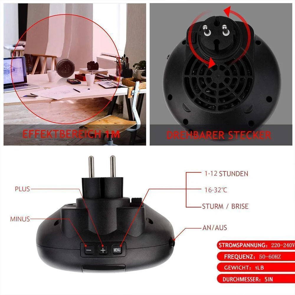 Space Heater Portable Fast Heating Adjustable Temperature & Timer