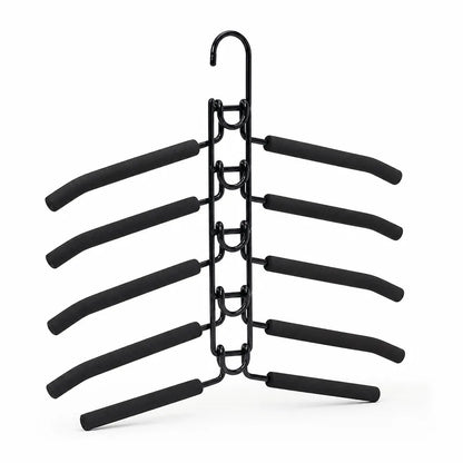 Space-Saving Multilayer Clothes Hanger Set with Non-Slip Foam Pads (Set of 5)