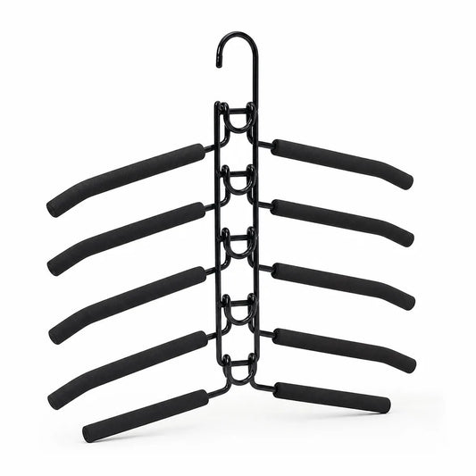 Space-Saving Multilayer Clothes Hanger Set with Non-Slip Foam Pads (Set of 5)
