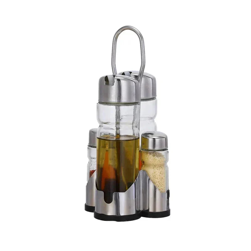 Spice Jar Set Clear Glass Space-Saving
