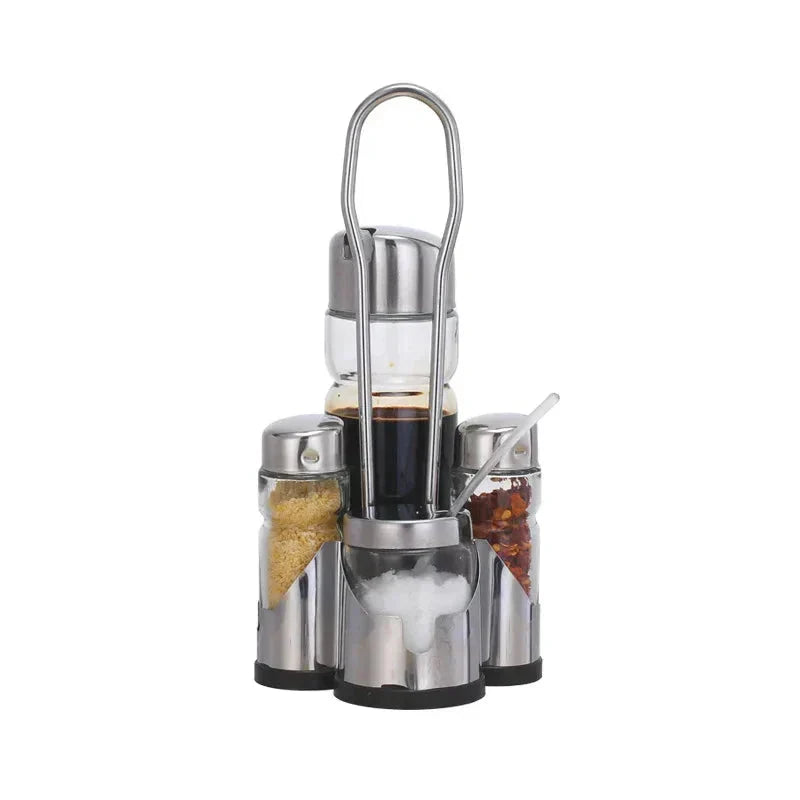Spice Jar Set Clear Glass Space-Saving
