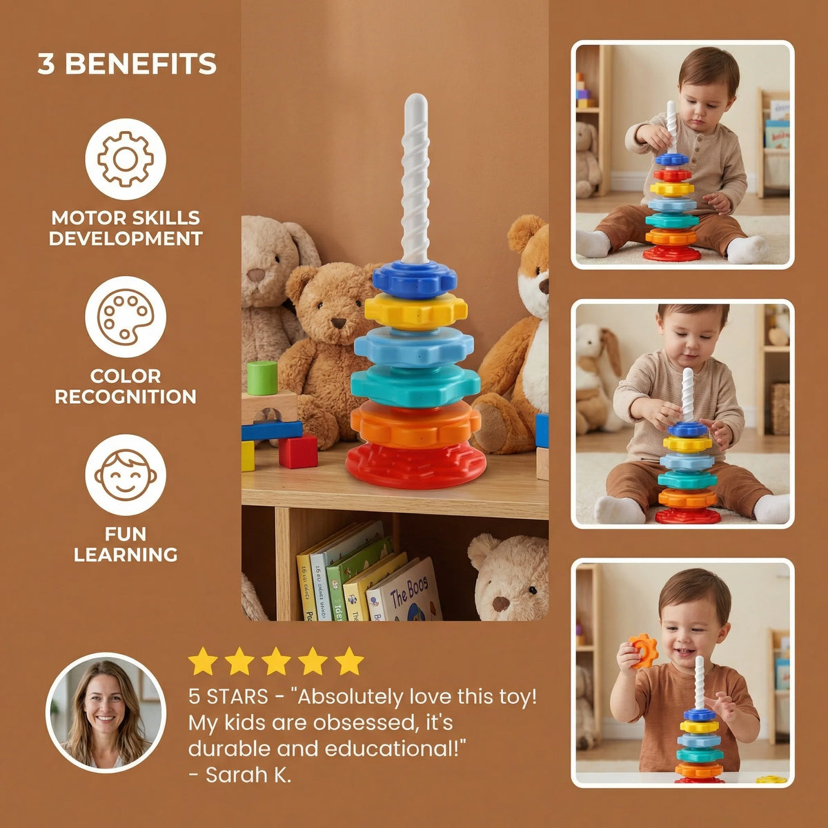 Spinning Color Tower Fine Motor Skills
