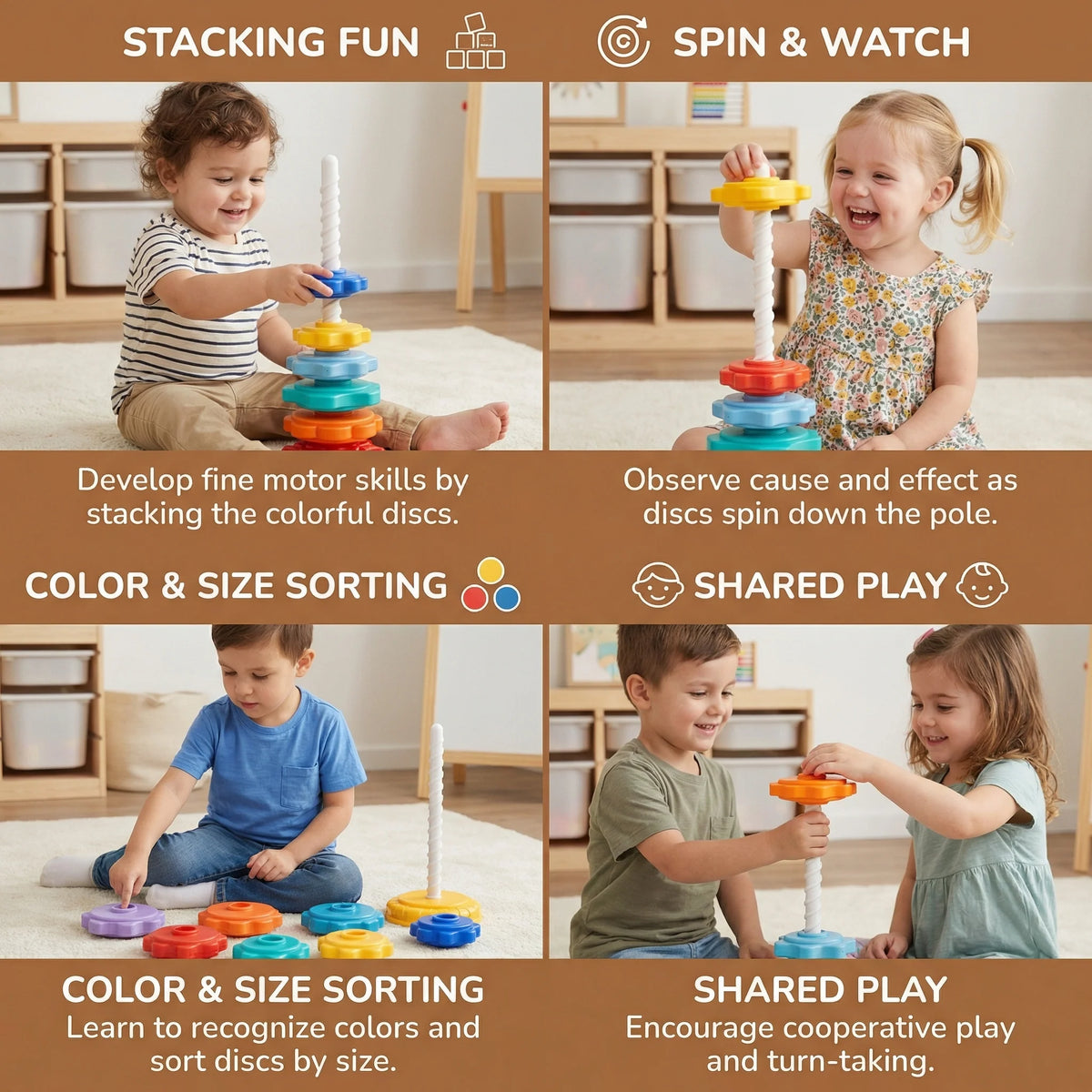 Spinning Color Tower Fine Motor Skills