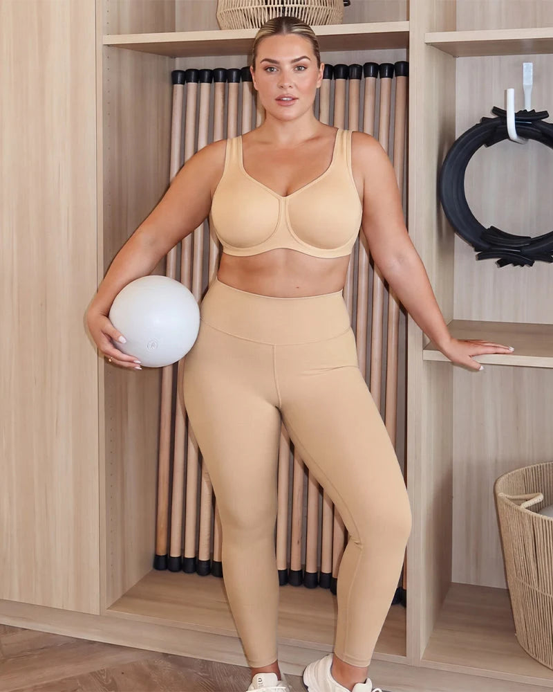 Sports Bra High-Impact Support External Underwire Breathable Mesh
