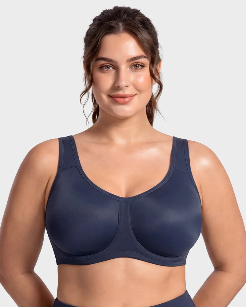 Sports Bra High-Impact Support External Underwire Breathable Mesh