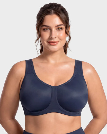 Sports Bra High-Impact Support External Underwire Breathable Mesh