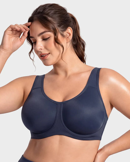 Sports Bra High-Impact Support External Underwire Breathable Mesh