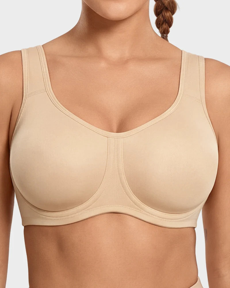 Sports Bra High-Impact Support External Underwire Breathable Mesh