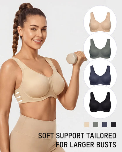 Sports Bra High-Impact Support External Underwire Breathable Mesh