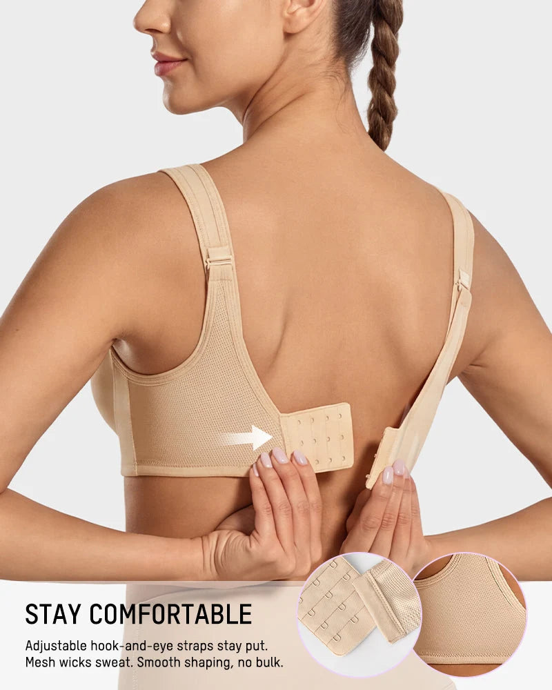 Sports Bra High-Impact Support External Underwire Breathable Mesh