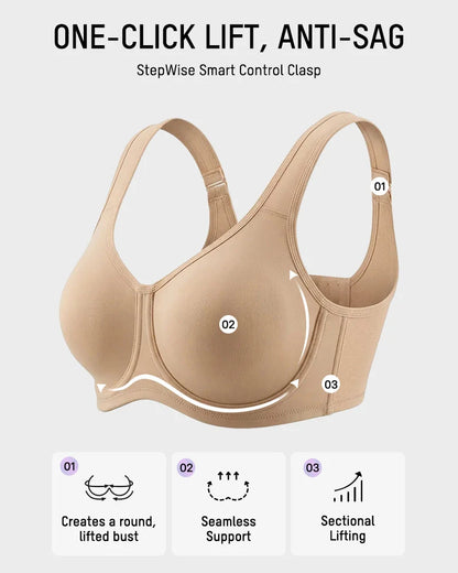 Sports Bra High-Impact Support External Underwire Breathable Mesh