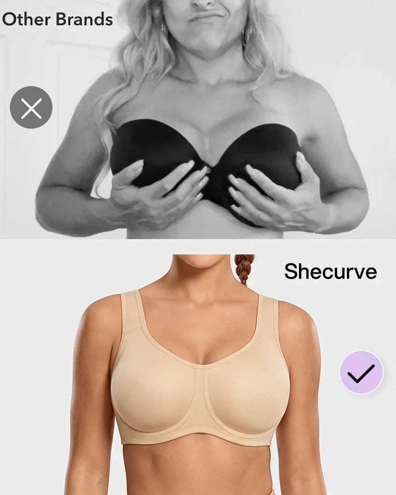 Sports Bra High-Impact Support External Underwire Breathable Mesh