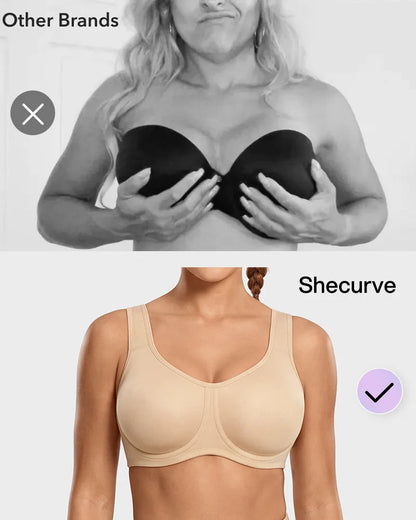 Sports Bra High-Impact Support External Underwire Breathable Mesh