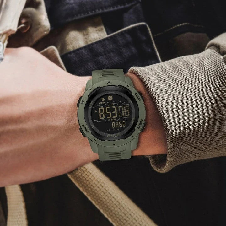 Sports Watch Digital Pedometer Waterproof 165 Ft Rubber Strap