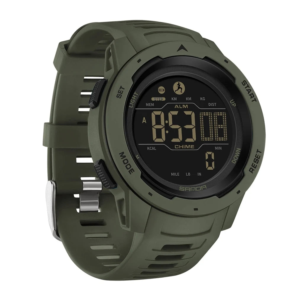 Sports Watch Digital Pedometer Waterproof 165 Ft Rubber Strap