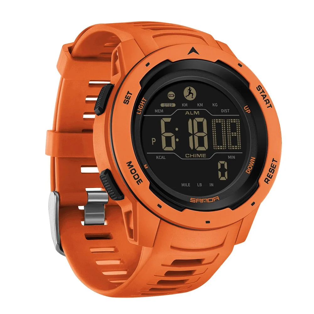 Sports Watch Digital Pedometer Waterproof 165 Ft Rubber Strap