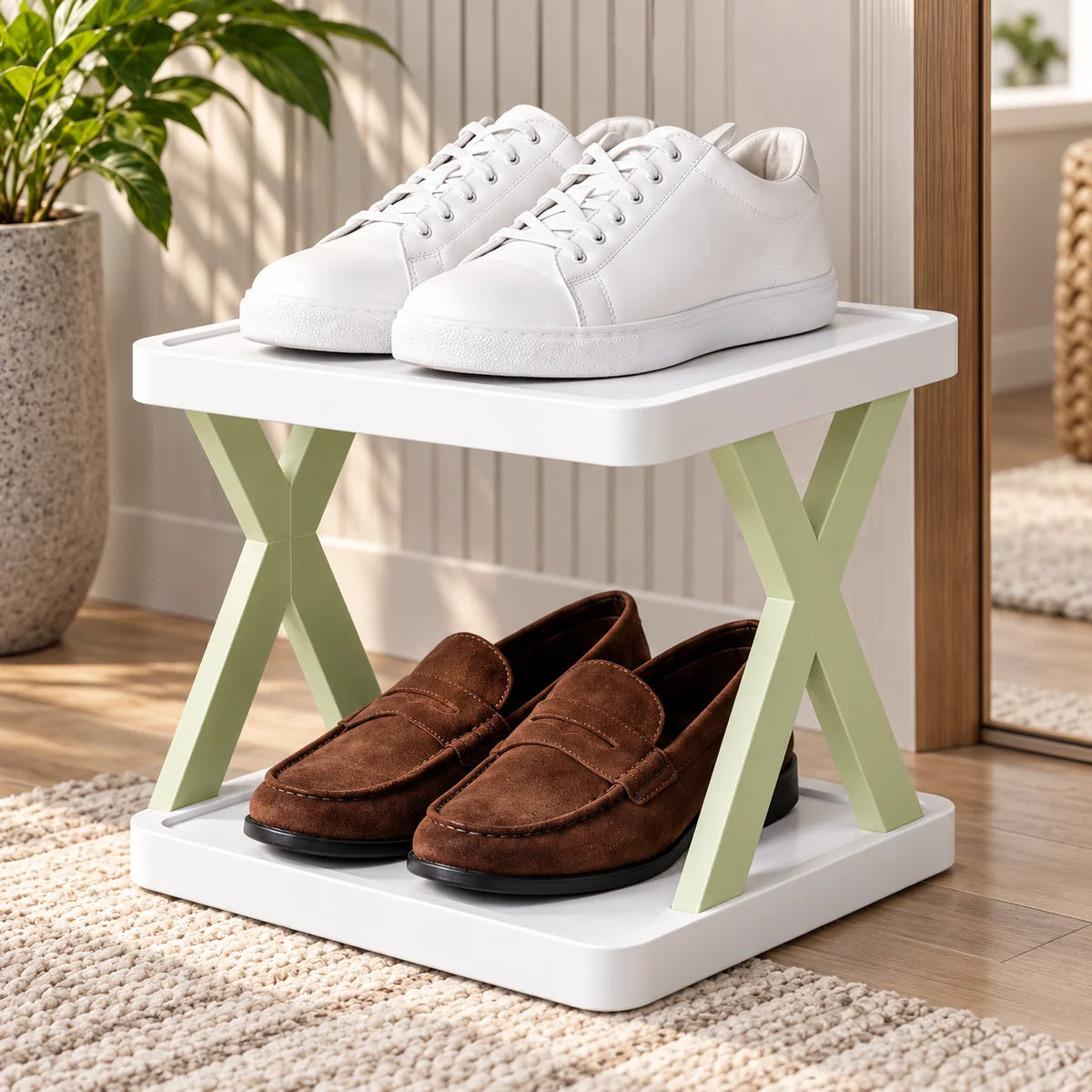 Stackable Shoe Rack Modular Tool-Free Space-Saving