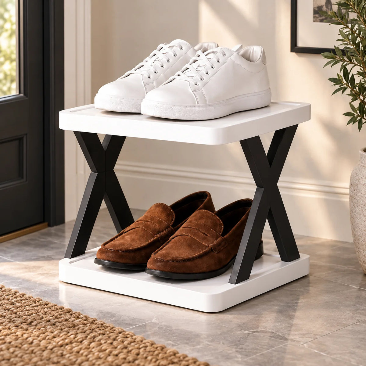 Stackable Shoe Rack Modular Tool-Free Space-Saving