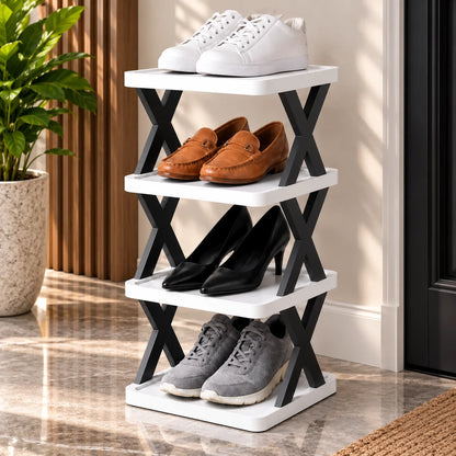 Stackable Shoe Rack Modular Tool-Free Space-Saving