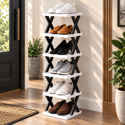 Stackable Shoe Rack Modular Tool-Free Space-Saving