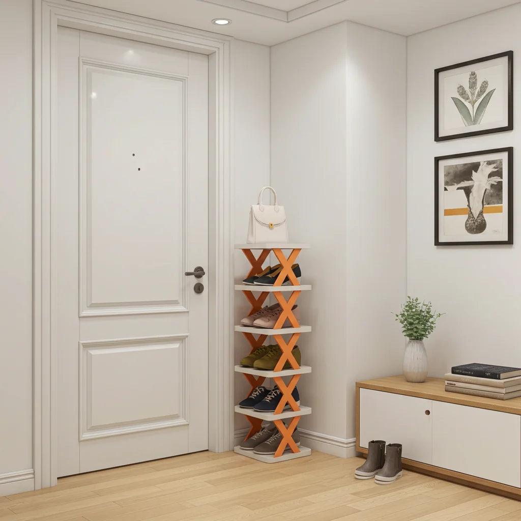 Stackable Shoe Rack Modular Tool-Free Space-Saving