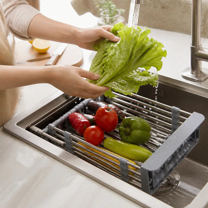 Stainless Steel Telescopic Over-Sink Draining Rack