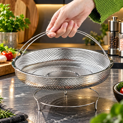 Steamer Baskets Stainless Steel Perforated 2-Piece Set