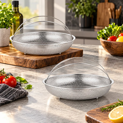 Steamer Baskets Stainless Steel Perforated 2-Piece Set