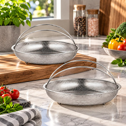Steamer Baskets Stainless Steel Perforated 2-Piece Set