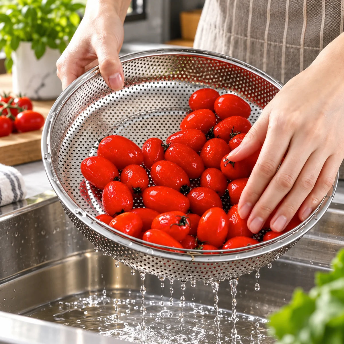 Steamer Baskets Stainless Steel Perforated 2-Piece Set