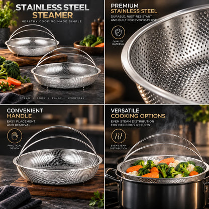 Steamer Baskets Stainless Steel Perforated 2-Piece Set