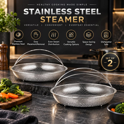 Steamer Baskets Stainless Steel Perforated 2-Piece Set