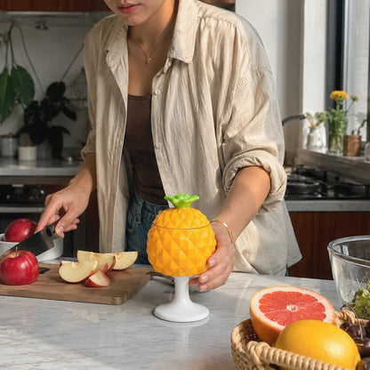 Stemmed Drinking Cup Tropical Fruit Design Two Capacity Options