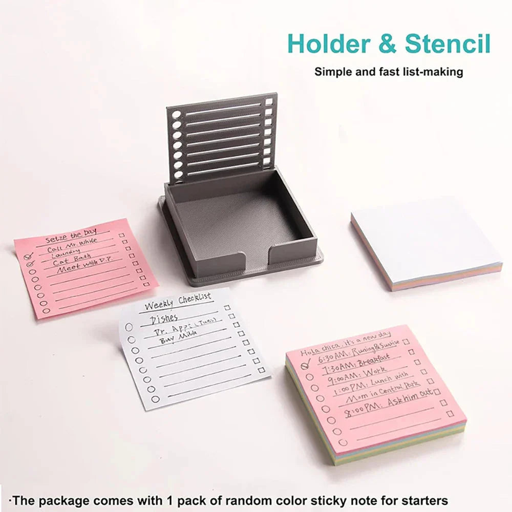 Sticky Note Organizer Compact ABS Writing Surface
