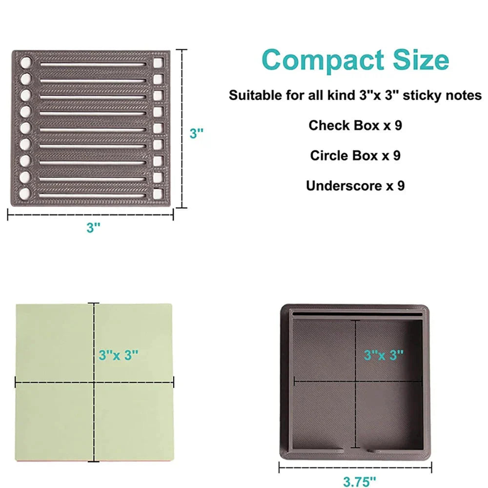 Sticky Note Organizer Compact ABS Writing Surface