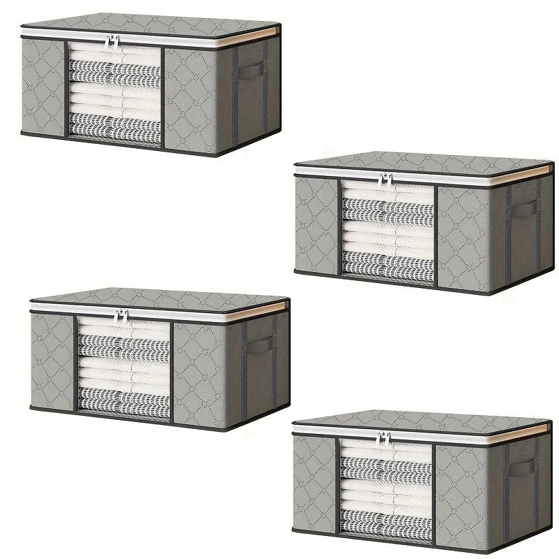 Storage Bags Non-Woven Foldable Viewing Window Set of 4